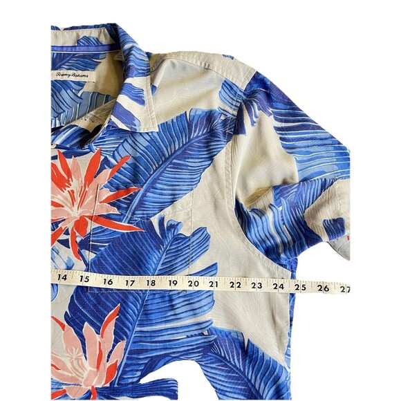 Tommy Bahama Mens L Blooming Palms Camp Shirt Breeze Overall Print Graphic - Picture 9 of 12